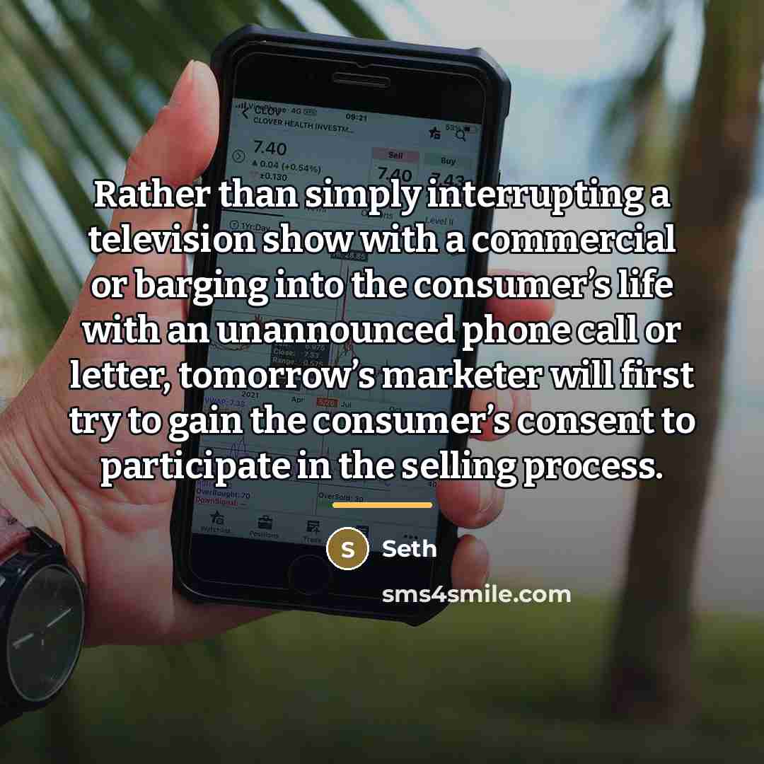 “Rather than simply interrupting a television show with a commercial…” quote by Seth