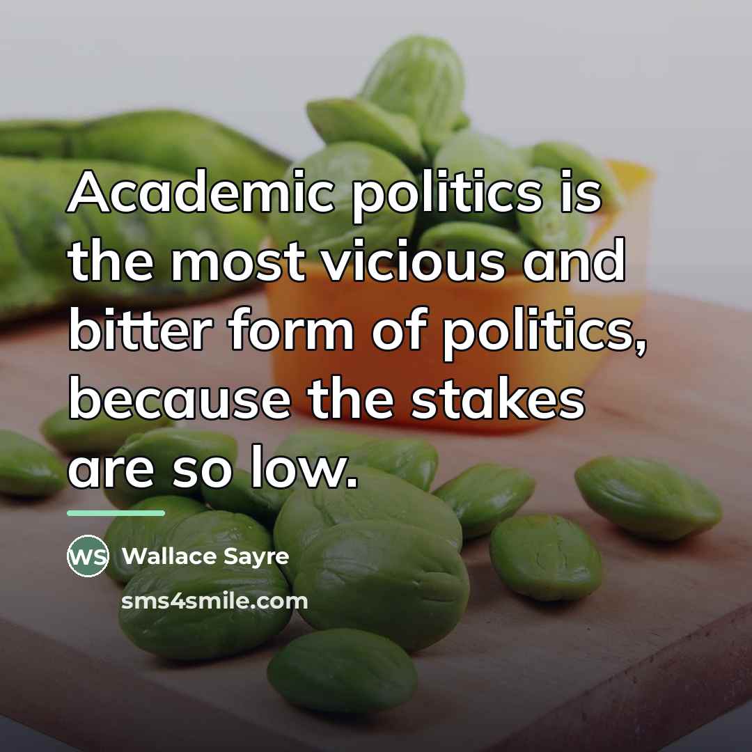 “Academic politics is the most vicious and bitter form of…” quote by Wallace Sayre