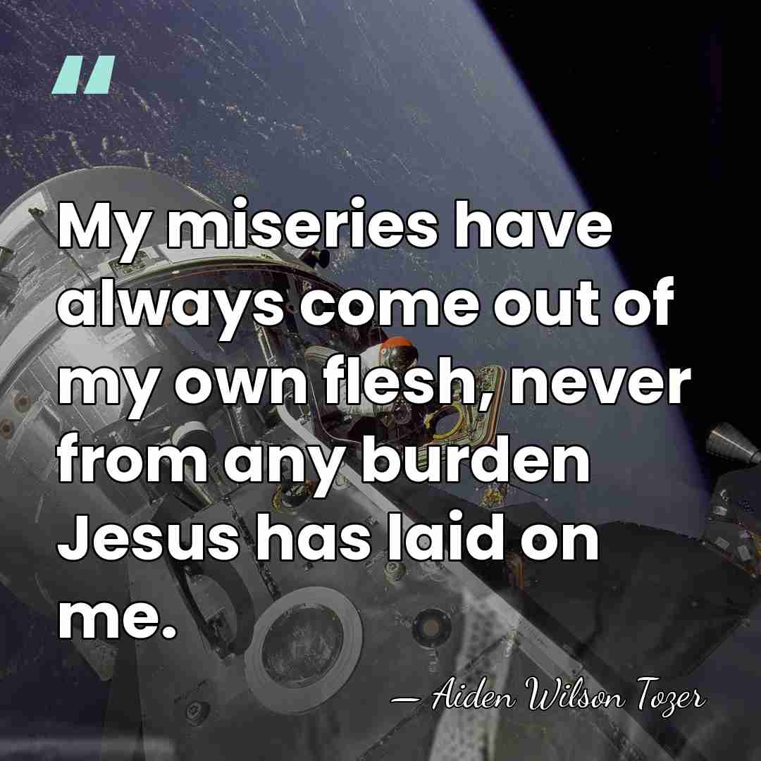 My miseries have always come out of my own flesh, never from&hellip; - Aiden Wilson Tozer