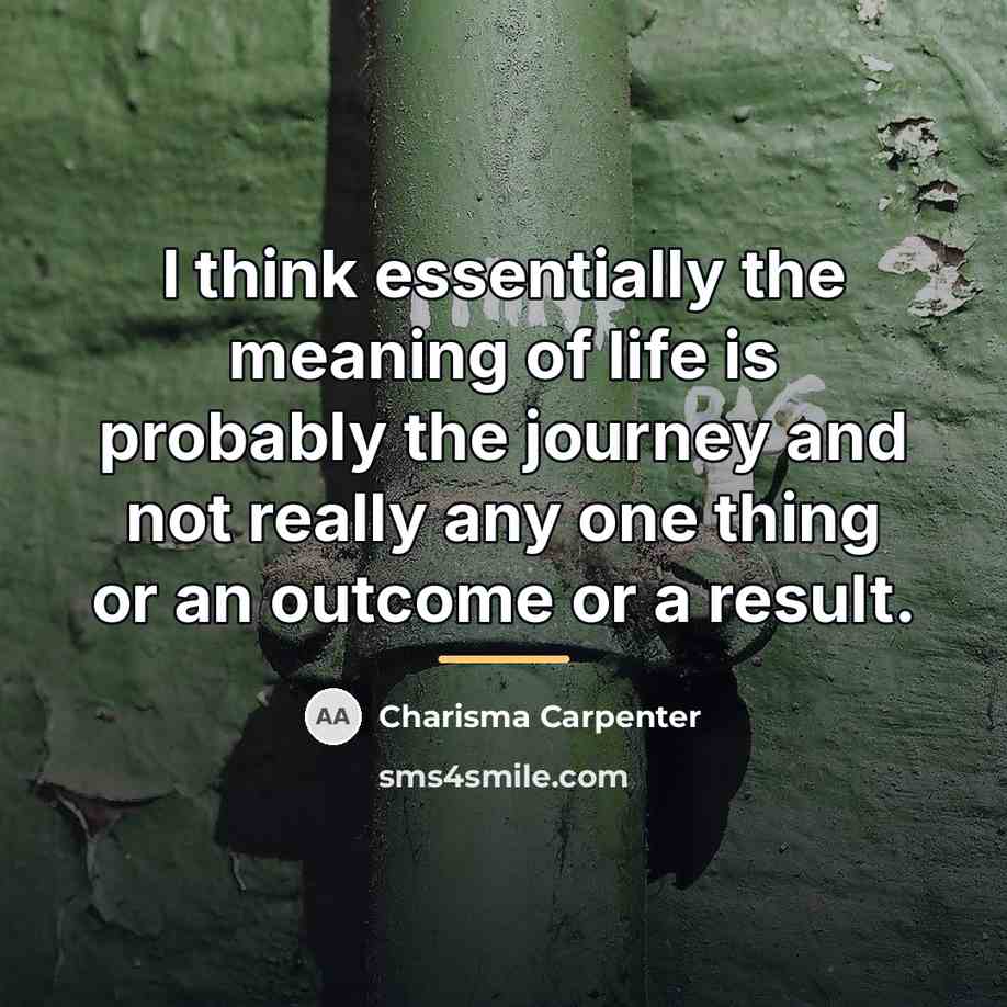 “I think essentially the meaning of life is probably the…” quote by Charisma Carpenter