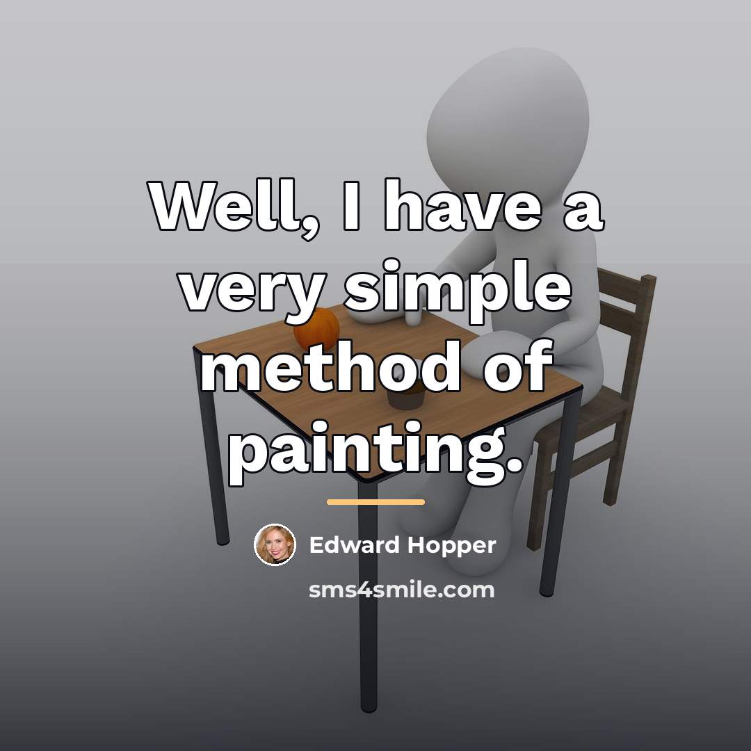 “Well, I have a very simple method of painting.…” quote by Edward Hopper