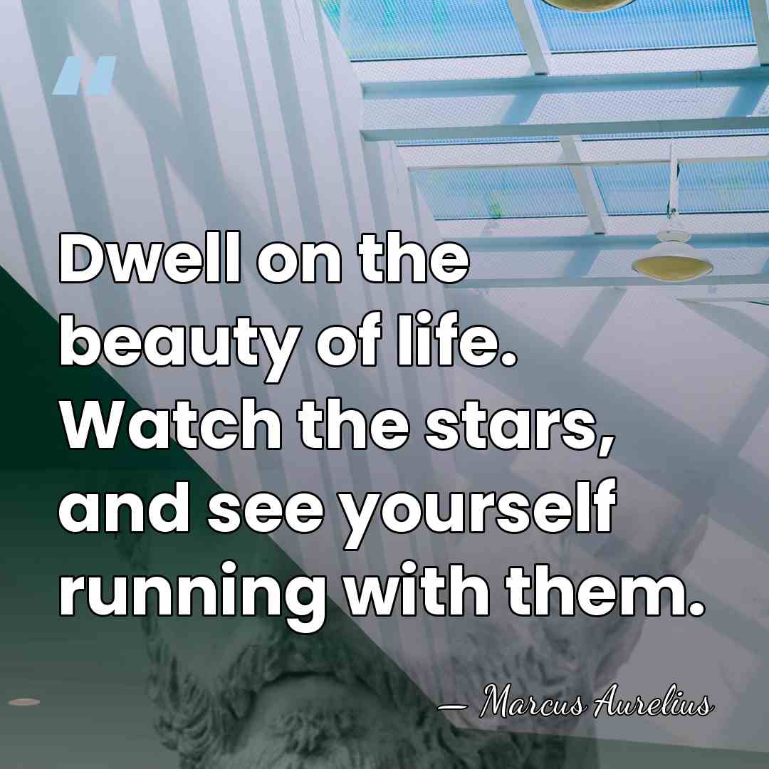 Dwell on the beauty of life. Watch the stars, and see yourself&hellip; - Marcus Aurelius