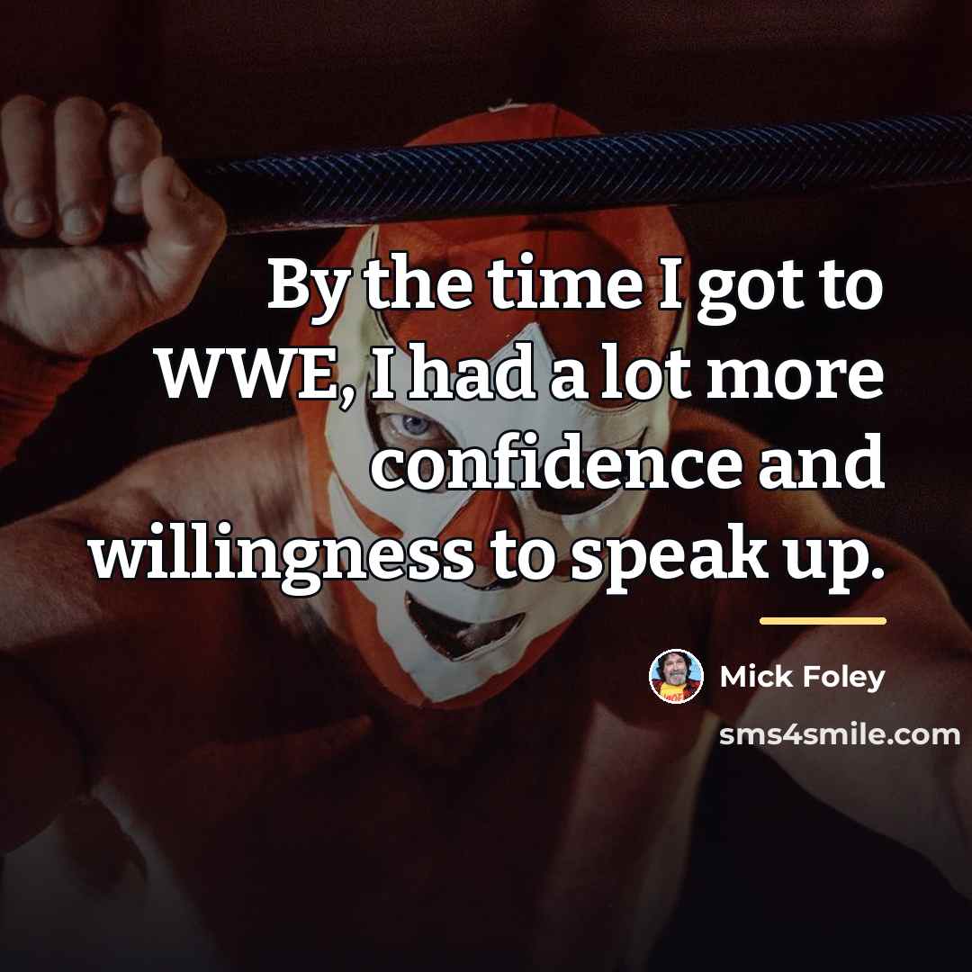 “By the time I got to WWE, I had a…” quote by Mick Foley