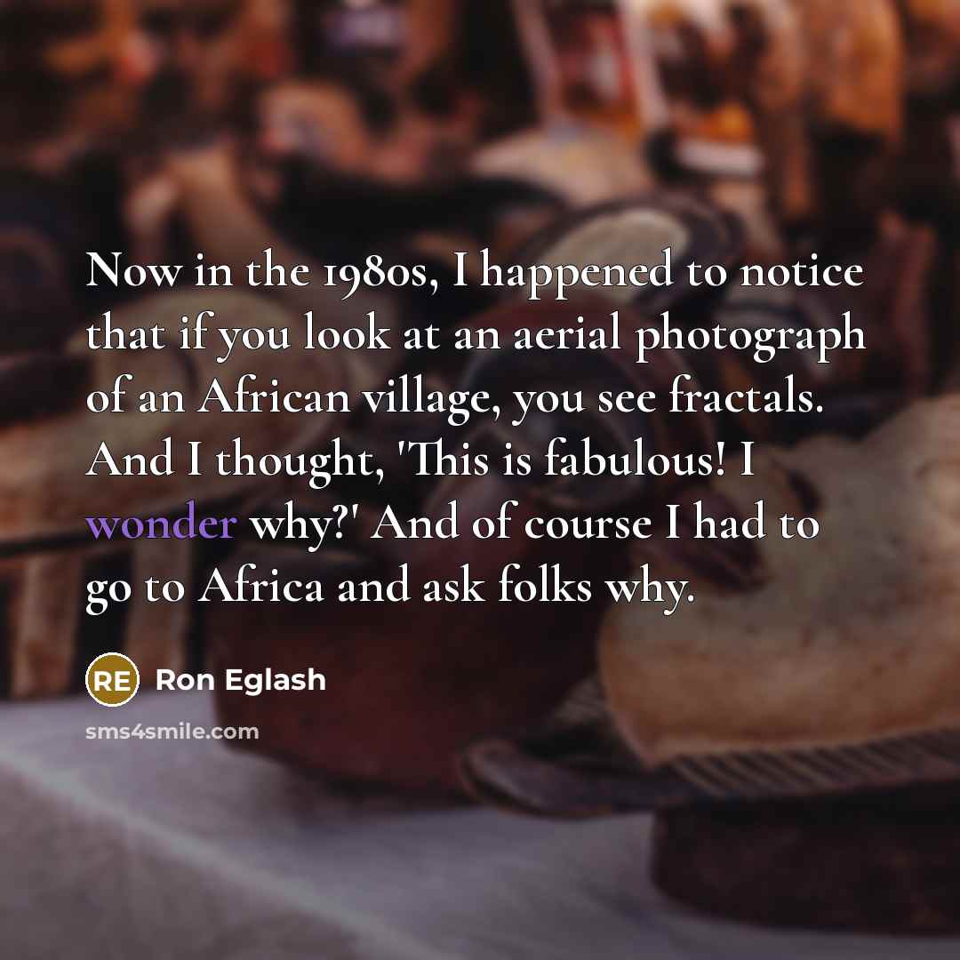 “Now in the 1980s, I happened to notice that if…” quote by Ron Eglash