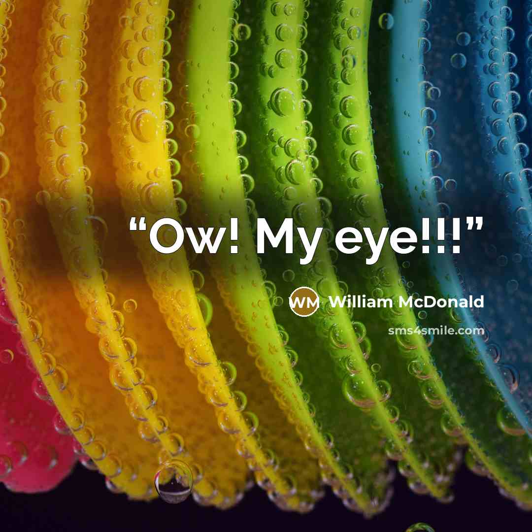 “Ow! My eye!!!” quote by William McDonald