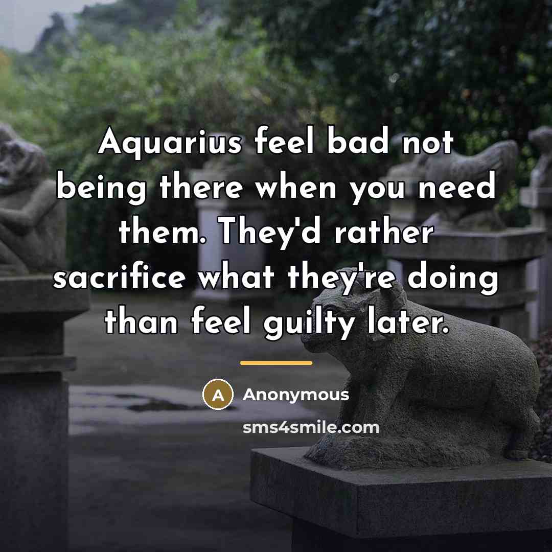 “Aquarius feel bad not being there when you need them.…” quote by Anonymous