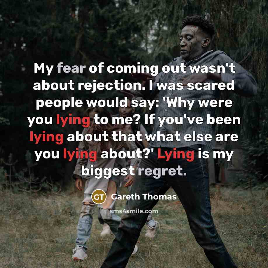 “My fear of coming out wasn't about rejection. I was…” quote by Gareth Thomas