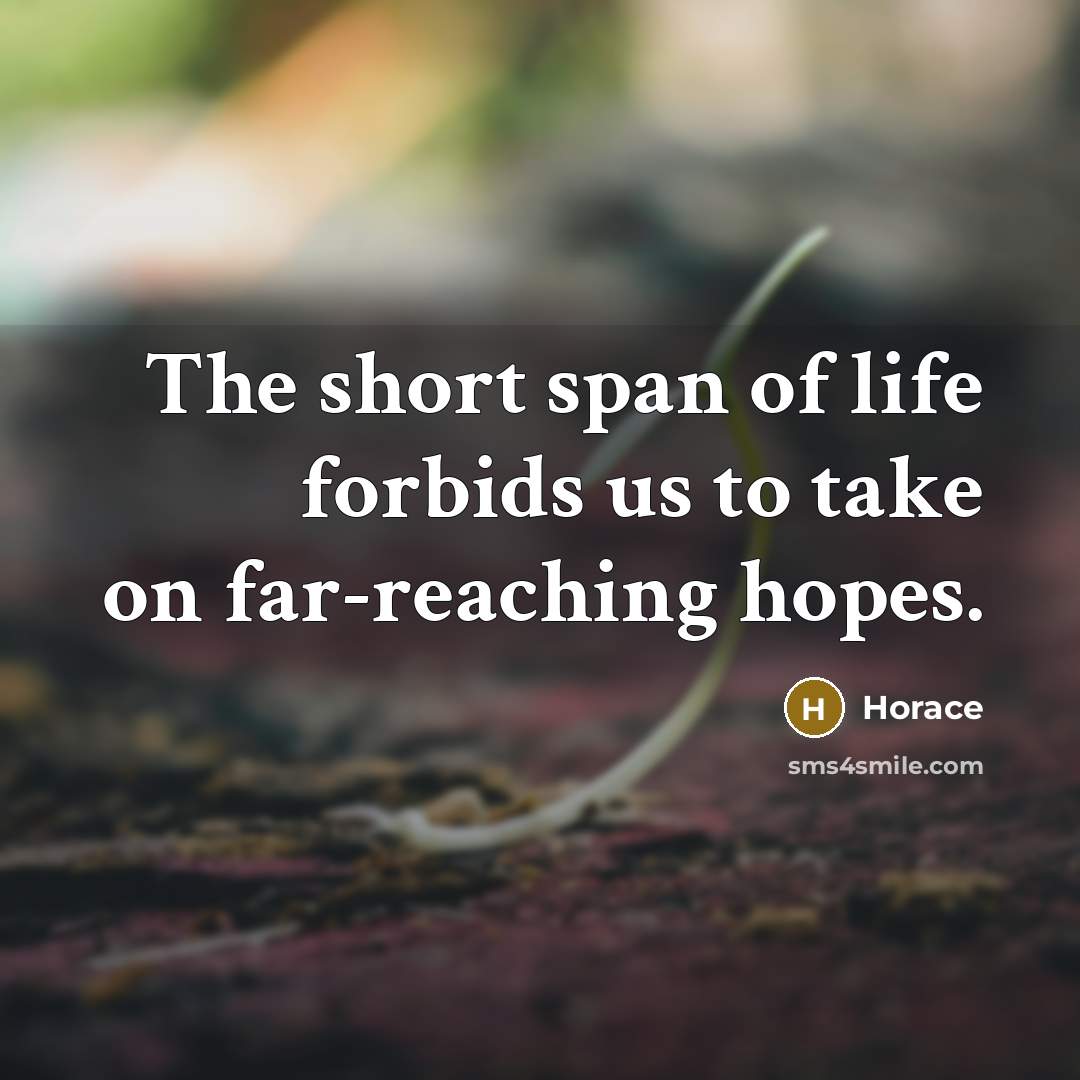 “The short span of life forbids us to take on…” quote by Horace