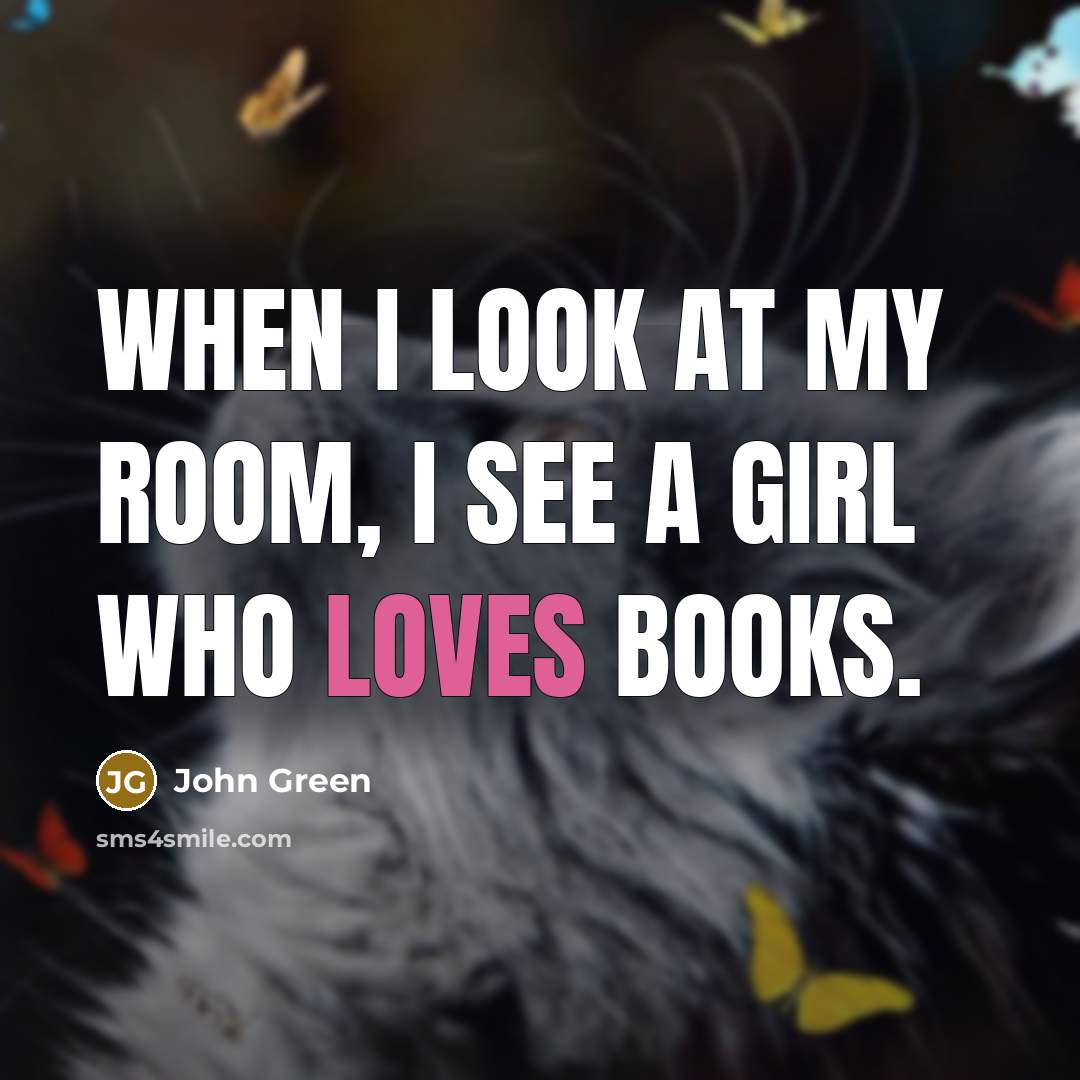 “When I look at my room, I see a girl…” quote by John Green