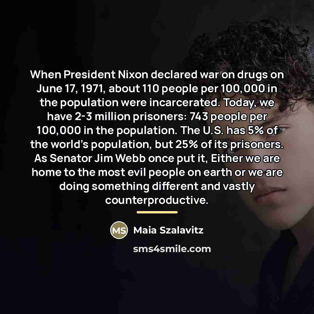 “When President Nixon declared war on drugs on June 17,…” quote by Maia Szalavitz