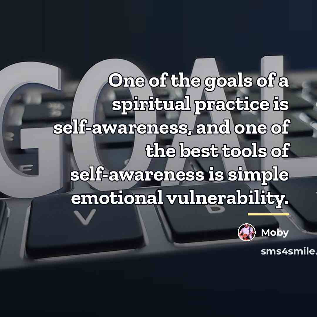 “One of the goals of a spiritual practice is self-awareness,…” quote by Moby