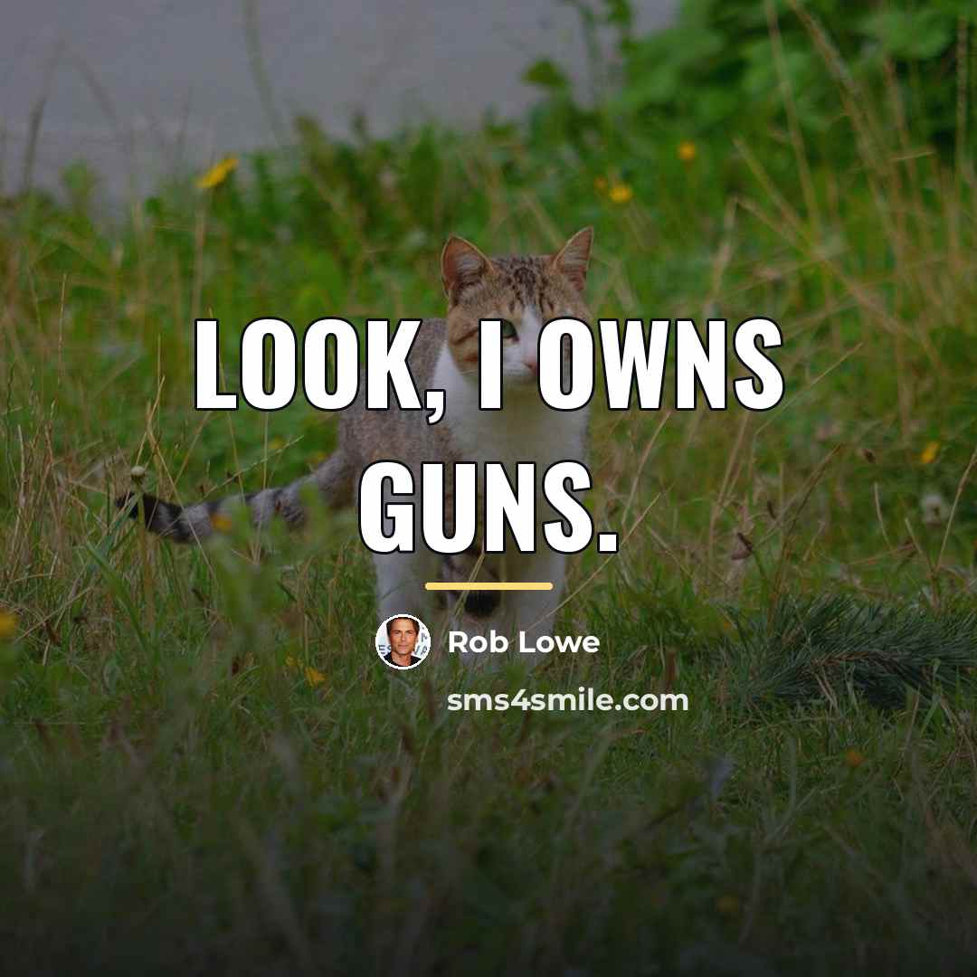 “Look, I owns guns.…” quote by Rob Lowe
