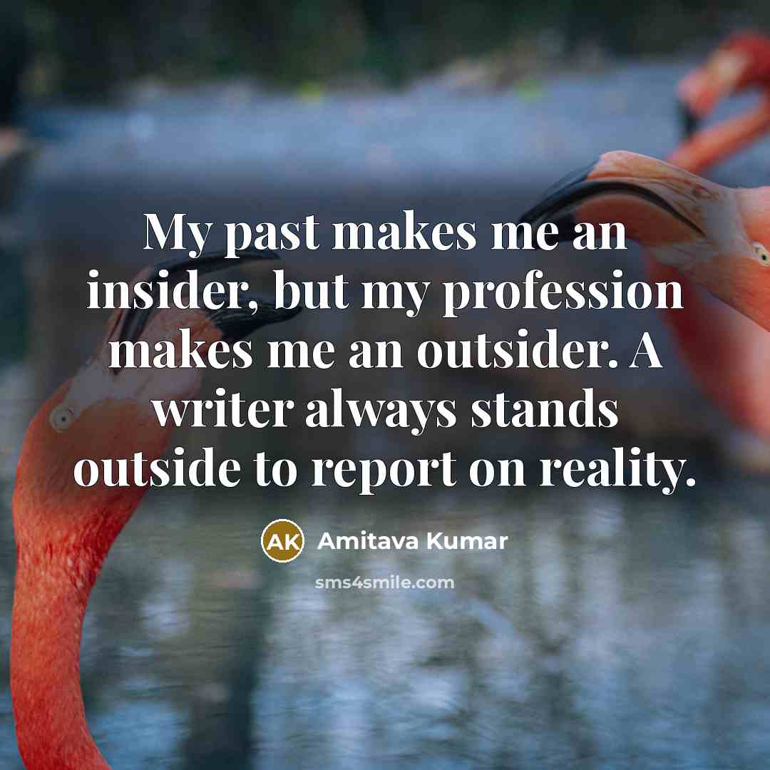 “My past makes me an insider, but my profession makes…” quote by Amitava Kumar