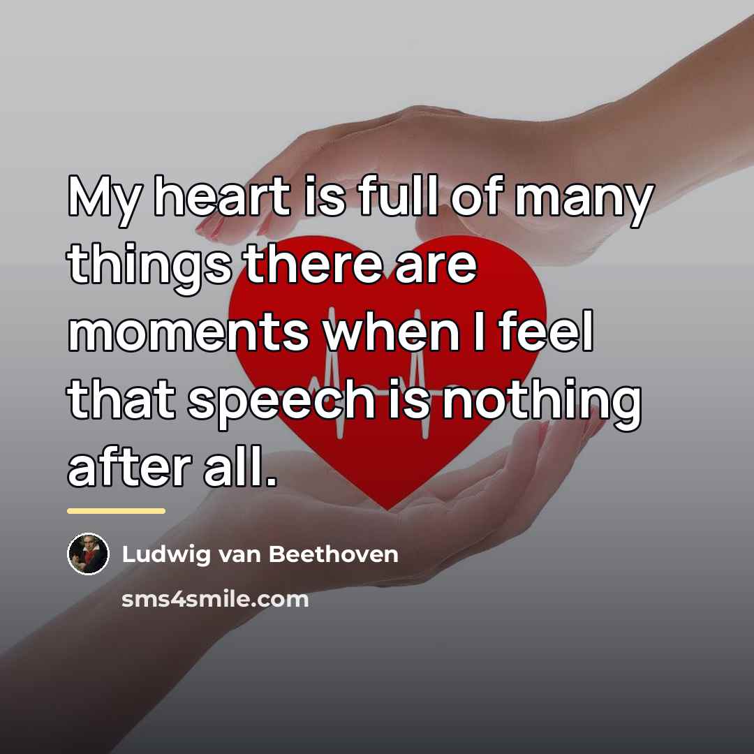 “My heart is full of many things there are moments…” quote by Ludwig van Beethoven