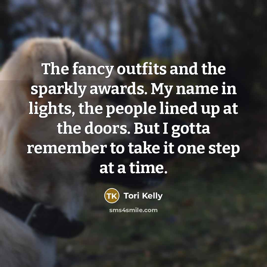 “The fancy outfits and the sparkly awards. My name in…” quote by Tori Kelly