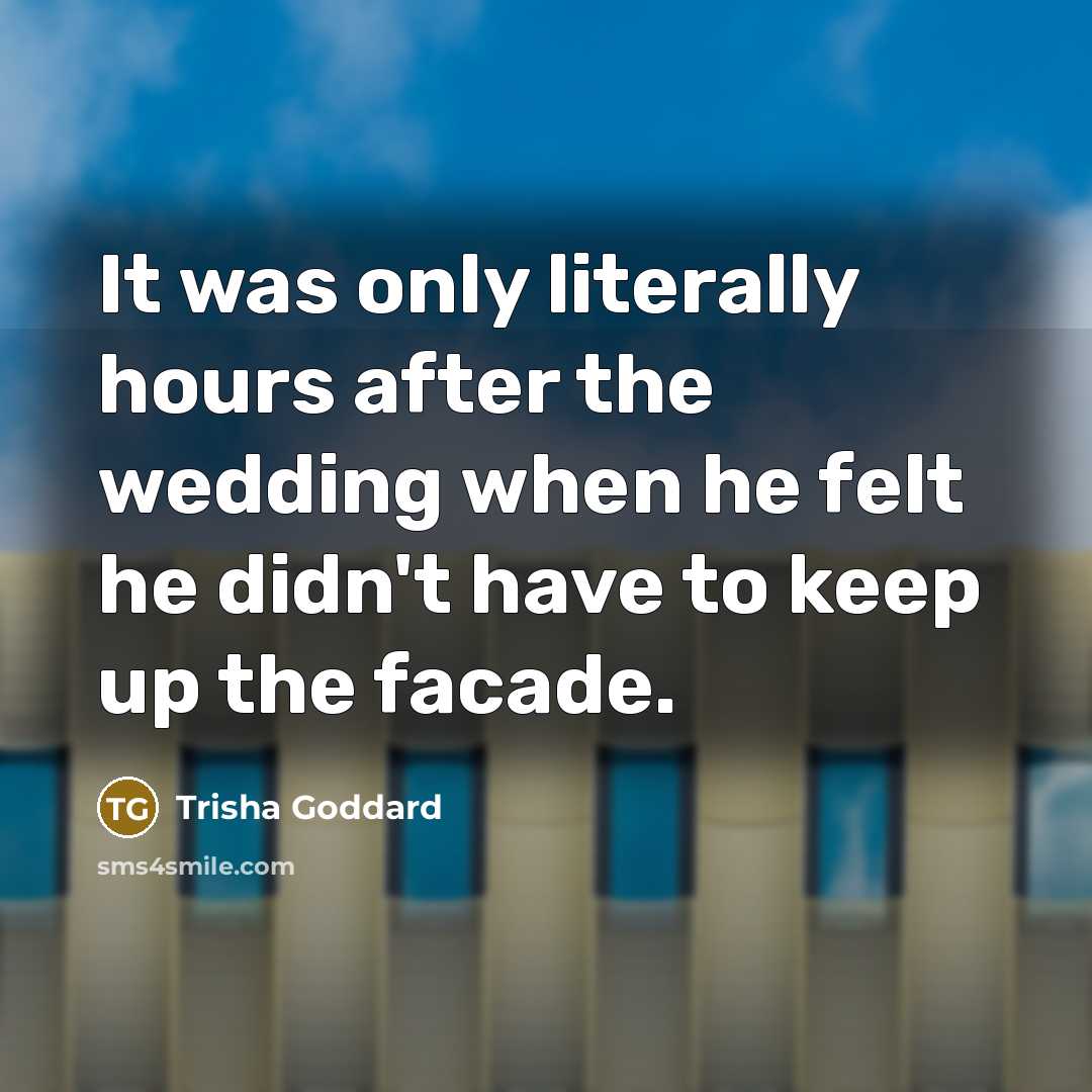 “It was only literally hours after the wedding when he…” quote by Trisha Goddard