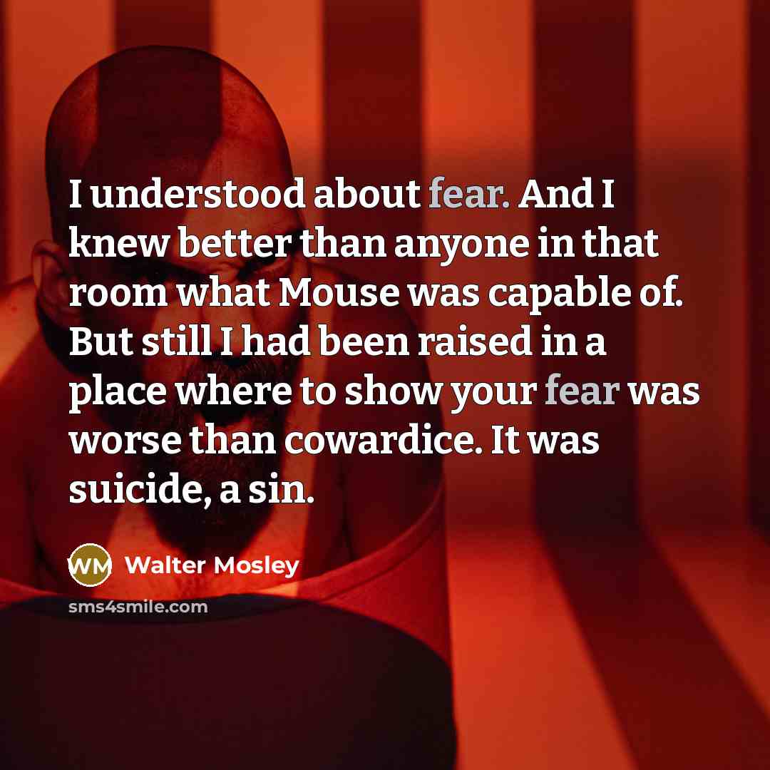 “I understood about fear. And I knew better than anyone…” quote by Walter Mosley