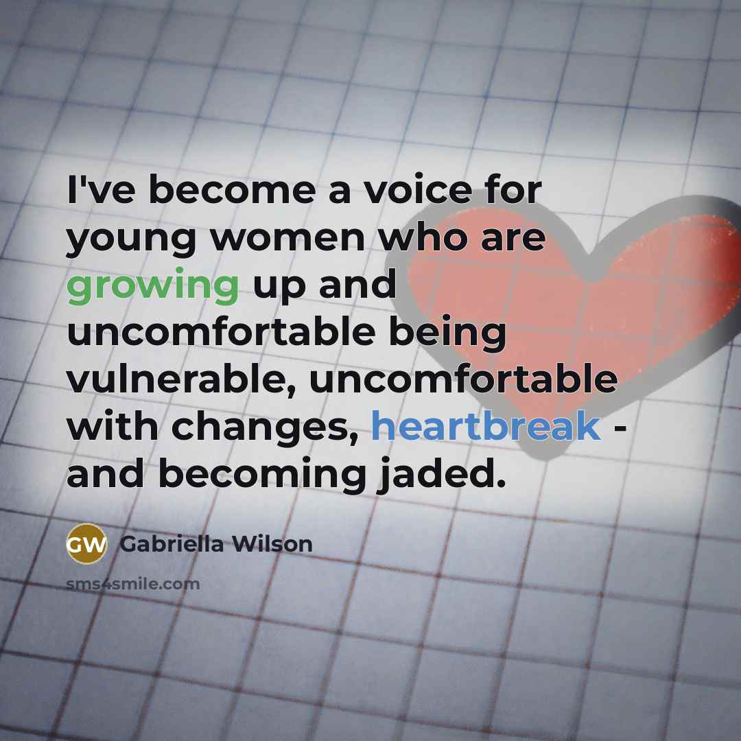 “I've become a voice for young women who are growing…” quote by Gabriella Wilson