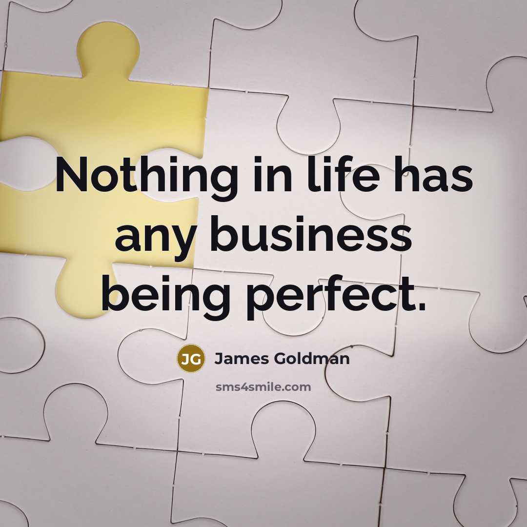 “Nothing in life has any business being perfect.…” quote by James Goldman