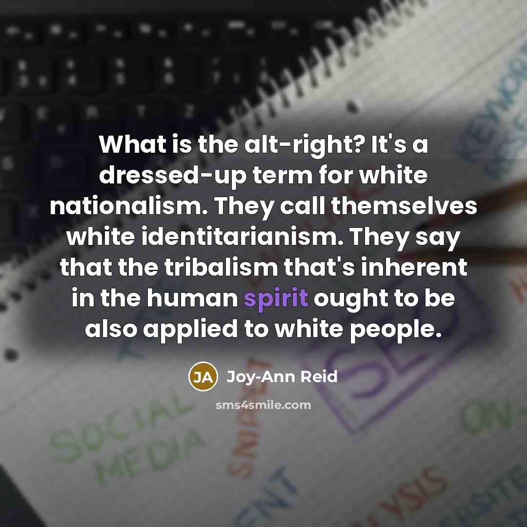 “What is the alt-right? It's a dressed-up term for white…” quote by Joy-Ann Reid