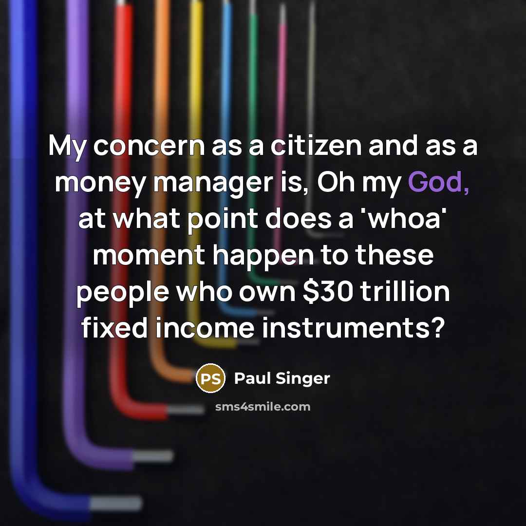 “My concern as a citizen and as a money manager…” quote by Paul Singer