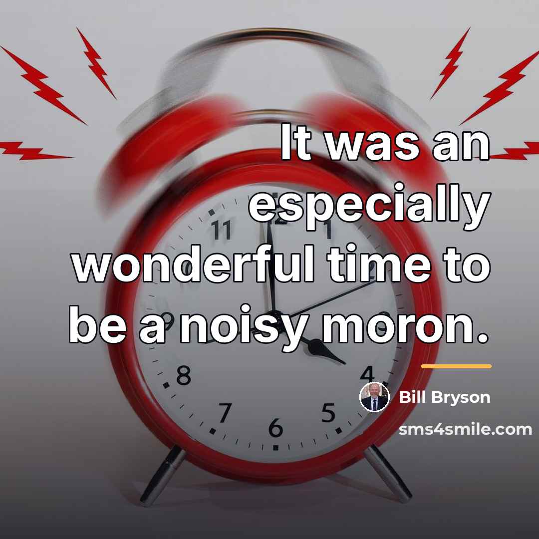 “It was an especially wonderful time to be a noisy…” quote by Bill Bryson