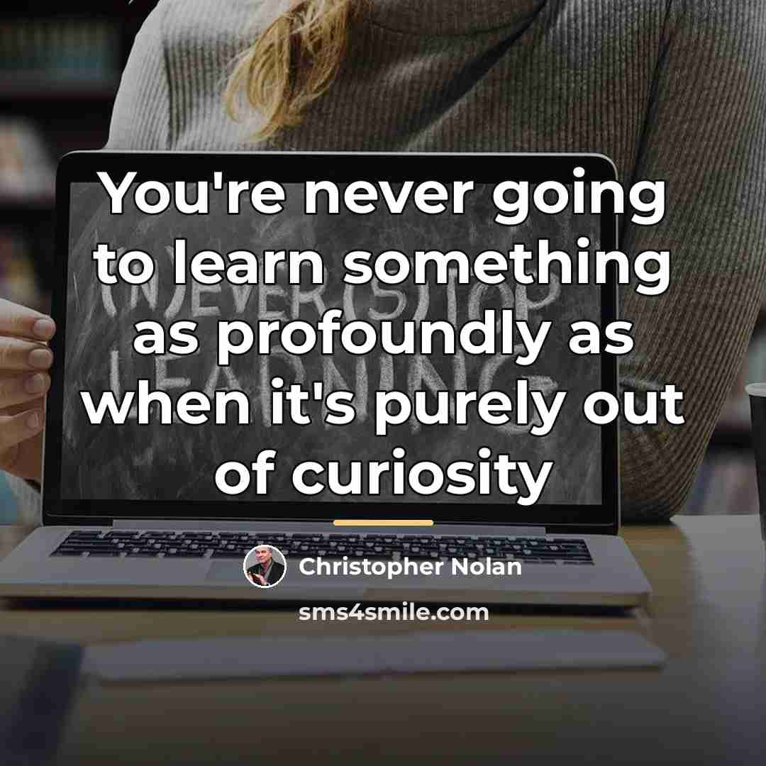 “You're never going to learn something as profoundly as when…” quote by Christopher Nolan