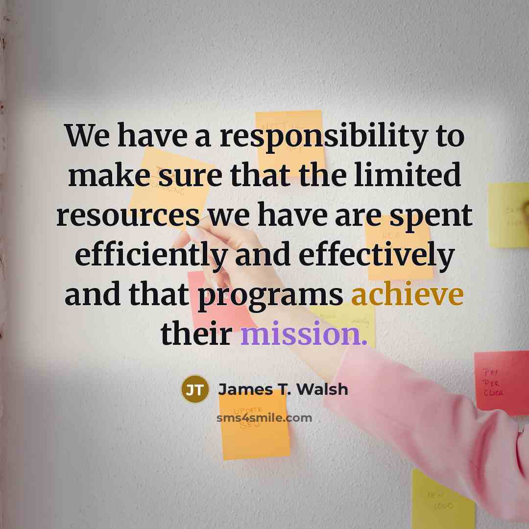 “We have a responsibility to make sure that the limited…” quote by James T. Walsh