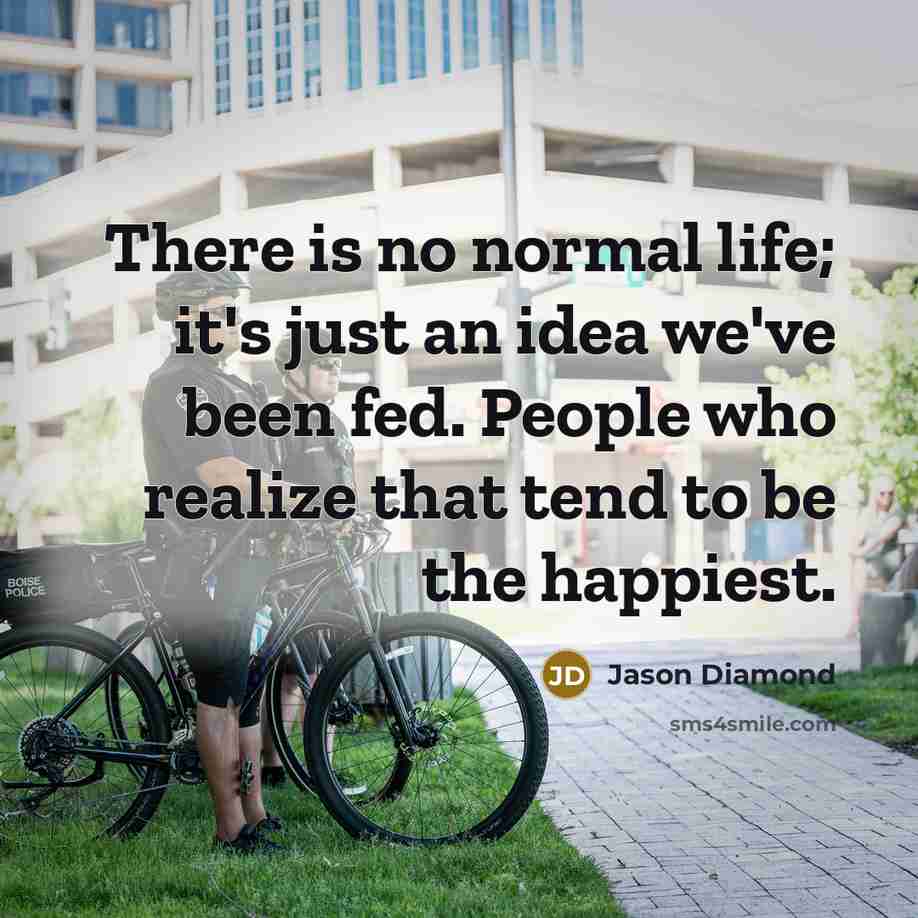 “There is no normal life; it's just an idea we've…” quote by Jason Diamond