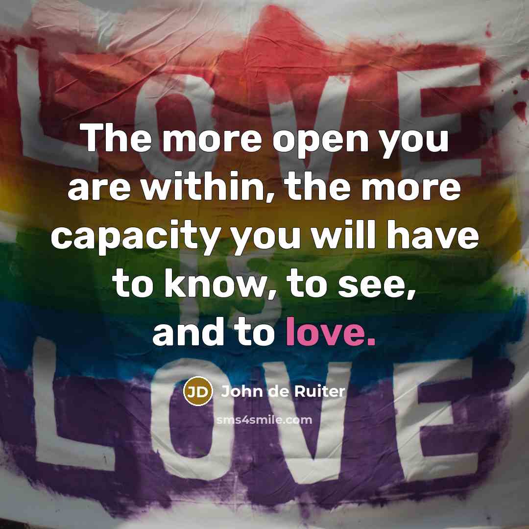 “The more open you are within, the more capacity you…” quote by John de Ruiter