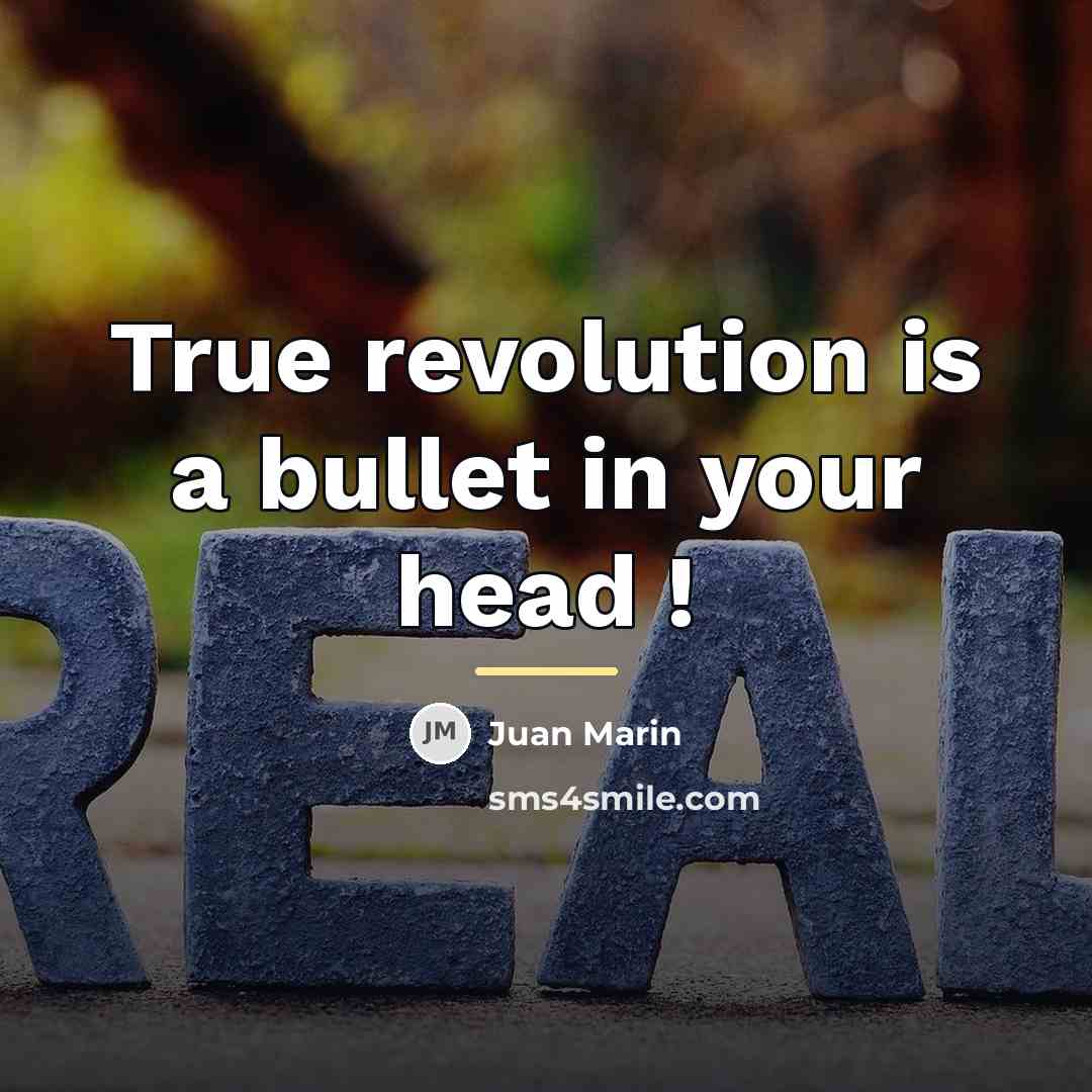 “True revolution is a bullet in your head !…” quote by Juan Marin