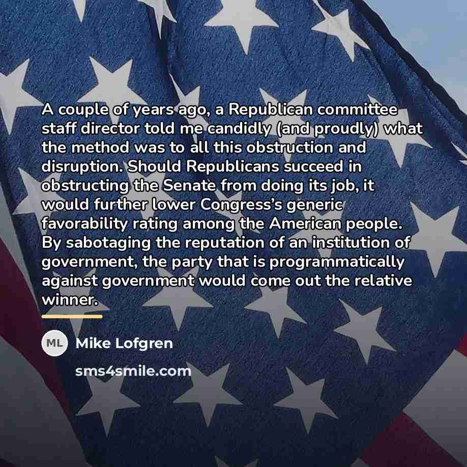 “A couple of years ago, a Republican committee staff director…” quote by Mike Lofgren