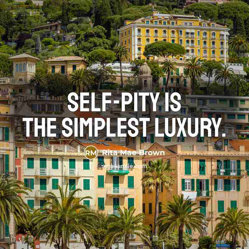 “Self-pity is the simplest luxury.…” quote by Rita Mae Brown