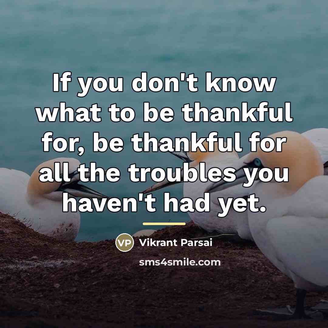 “If you don't know what to be thankful for, be…” quote by Vikrant Parsai