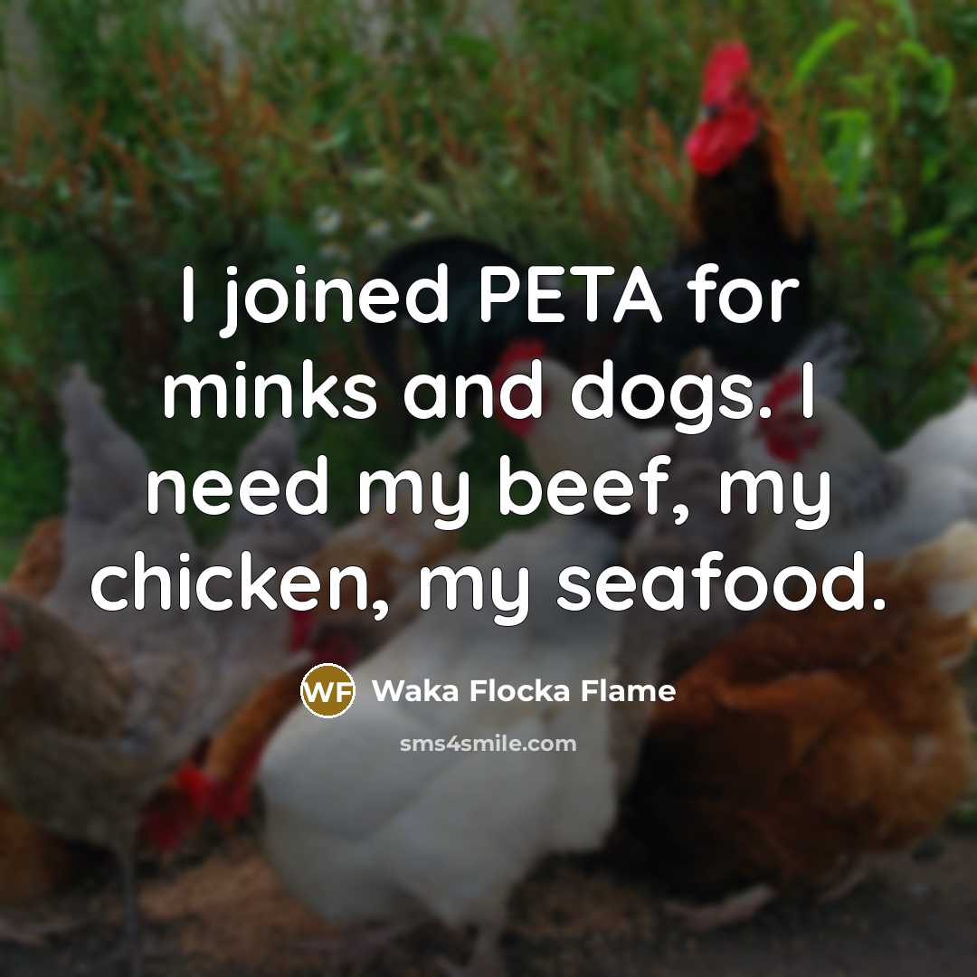 “I joined PETA for minks and dogs. I need my…” quote by Waka Flocka Flame