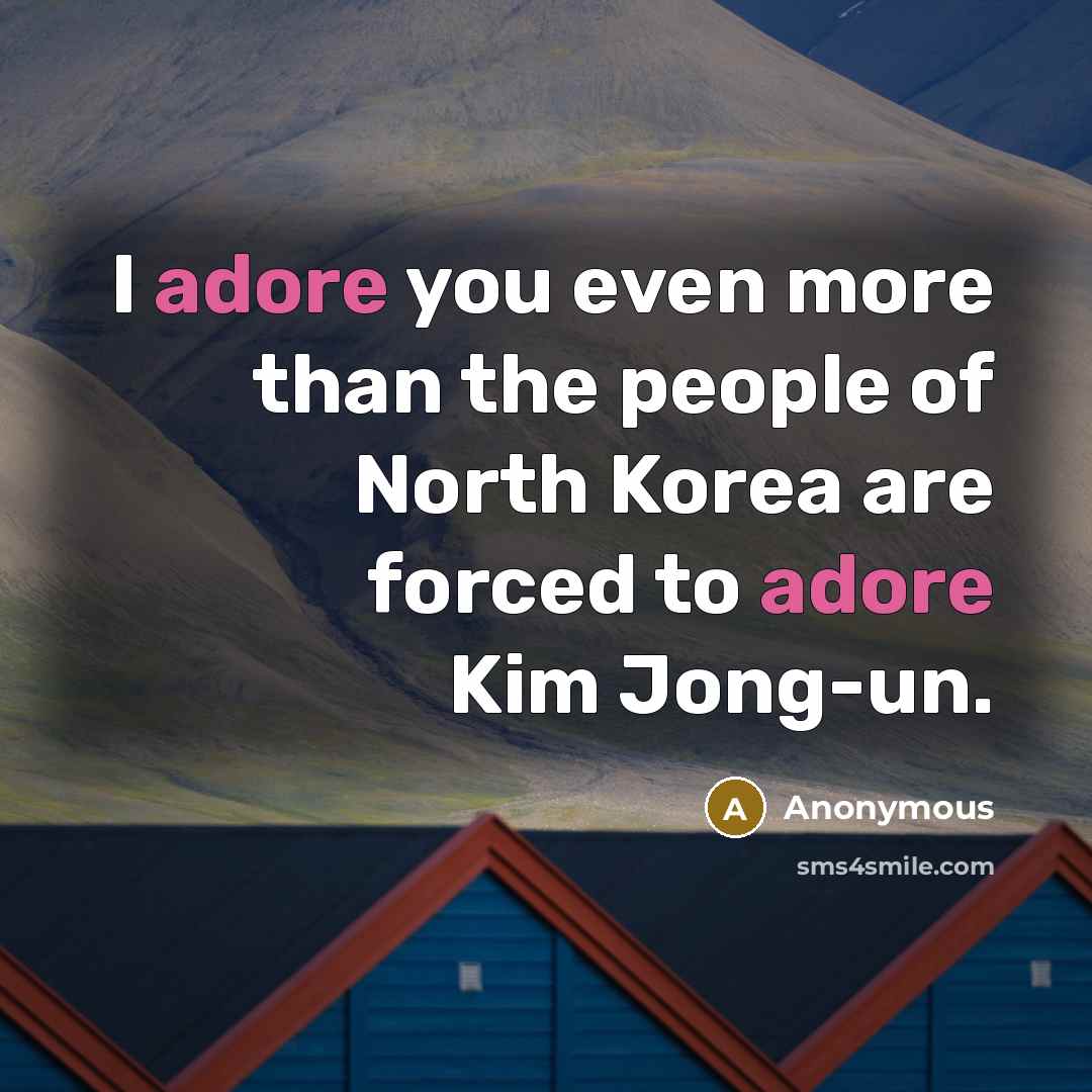 “I adore you even more than the people of North…” quote by Anonymous