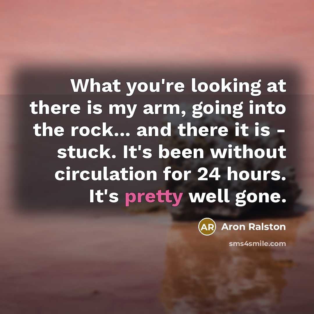 “What you're looking at there is my arm, going into…” quote by Aron Ralston