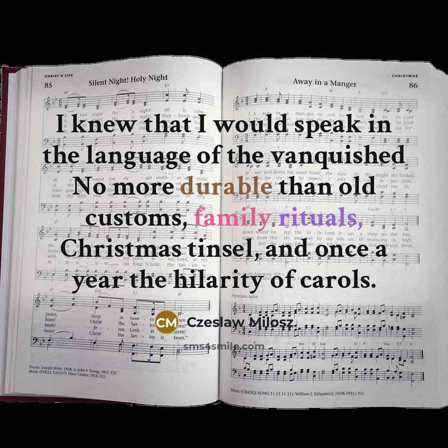 “I knew that I would speak in the language of…” quote by Czeslaw Milosz