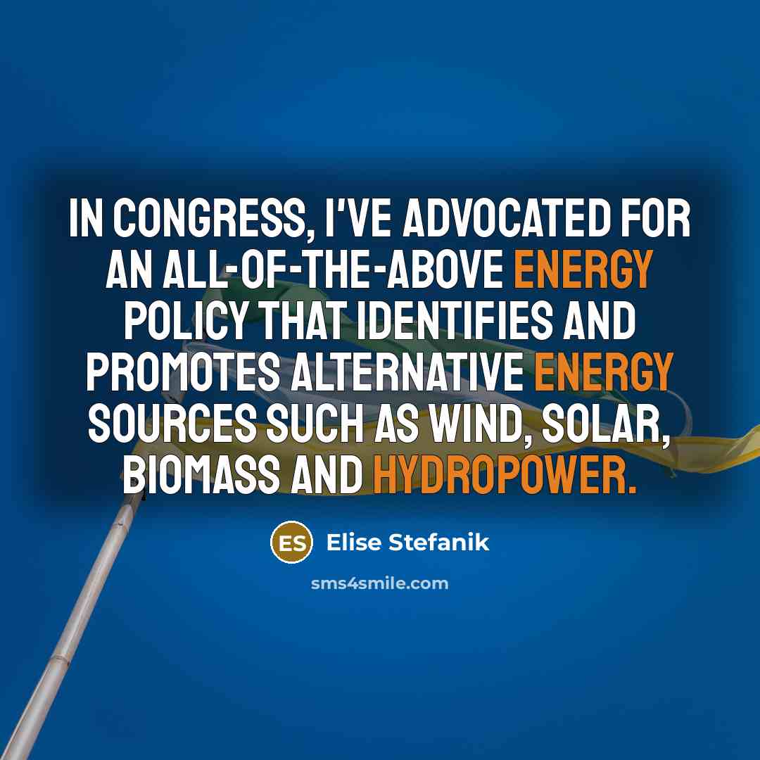 “In Congress, I've advocated for an all-of-the-above energy policy that…” quote by Elise Stefanik