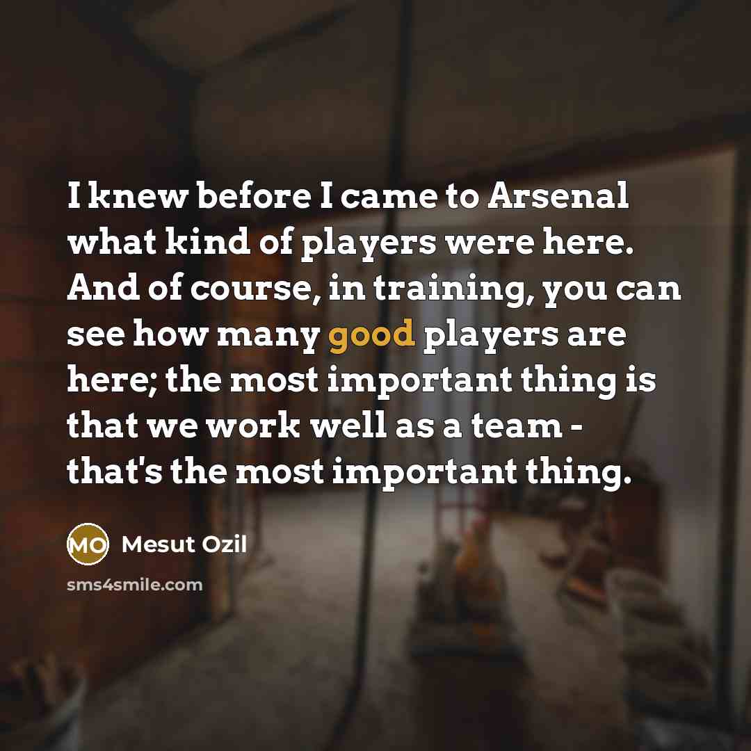 “I knew before I came to Arsenal what kind of…” quote by Mesut Ozil