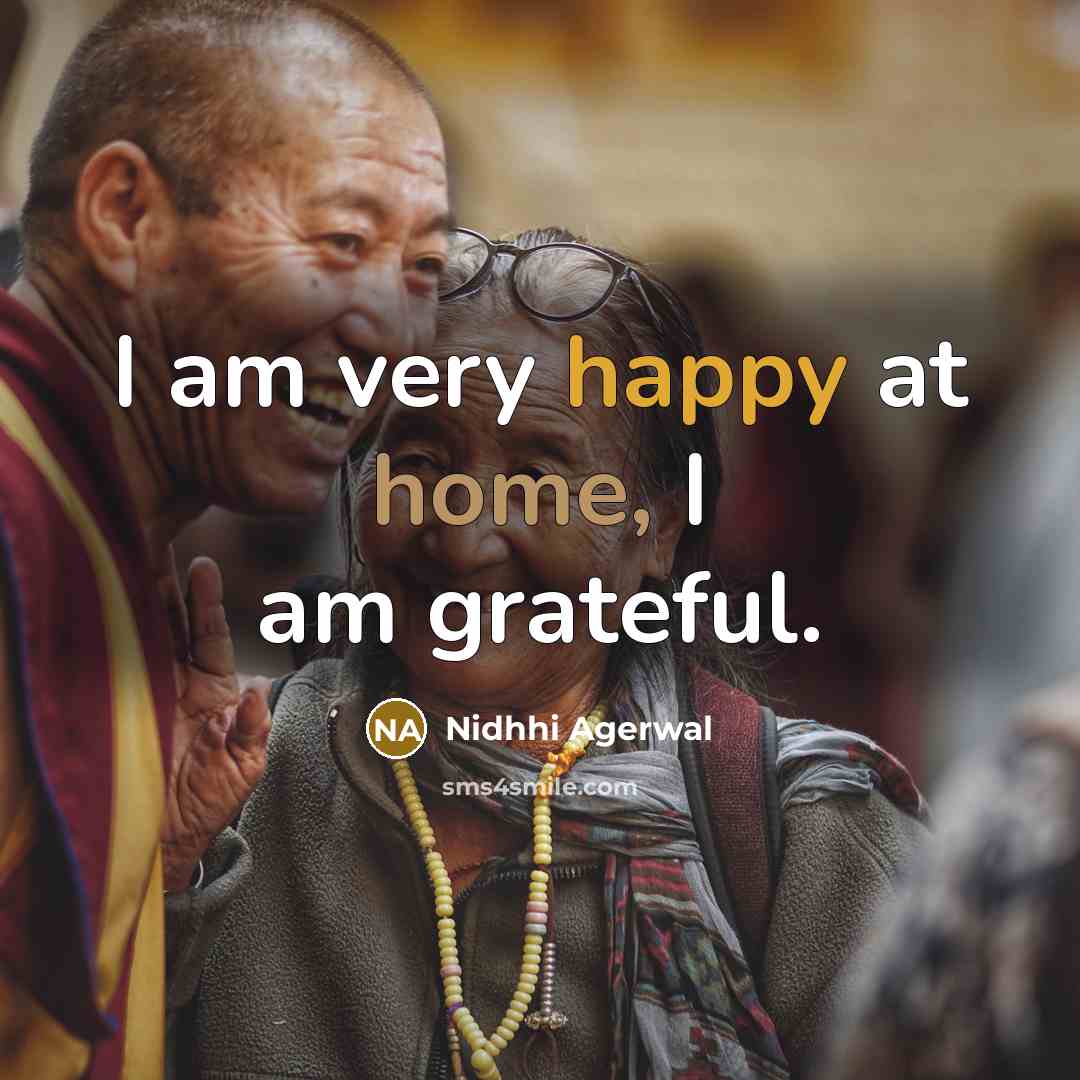 “I am very happy at home, I am grateful.…” quote by Nidhhi Agerwal