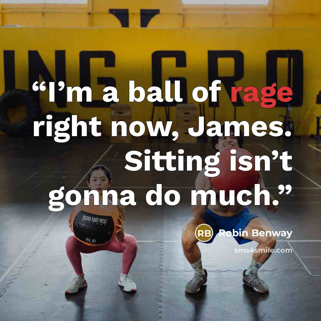 “I’m a ball of rage right now, James. Sitting isn’t gonna do much.” quote by Robin Benway