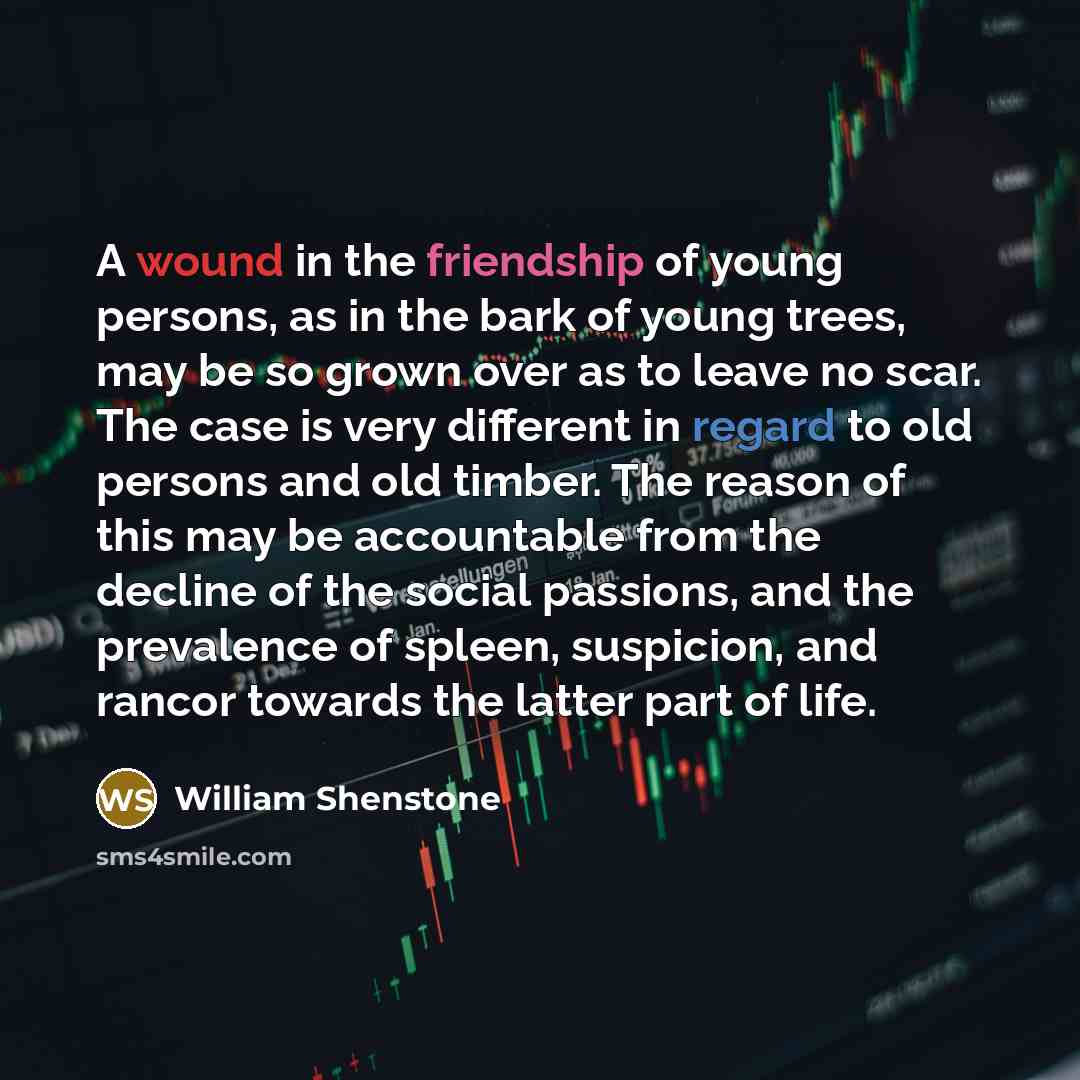 “A wound in the friendship of young persons, as in…” quote by William Shenstone
