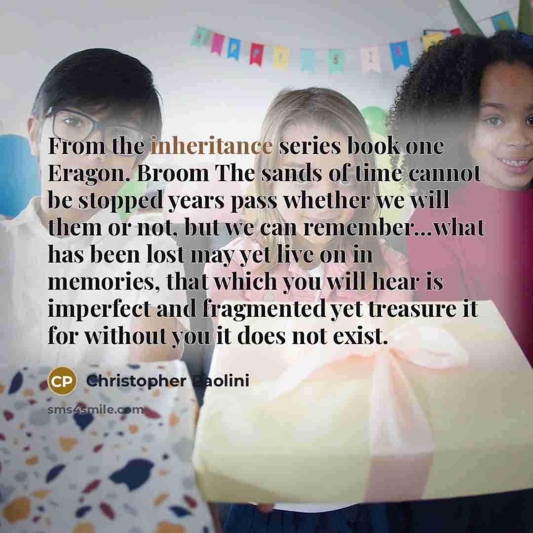 “From the inheritance series book one Eragon. Broom The sands…” quote by Christopher Paolini