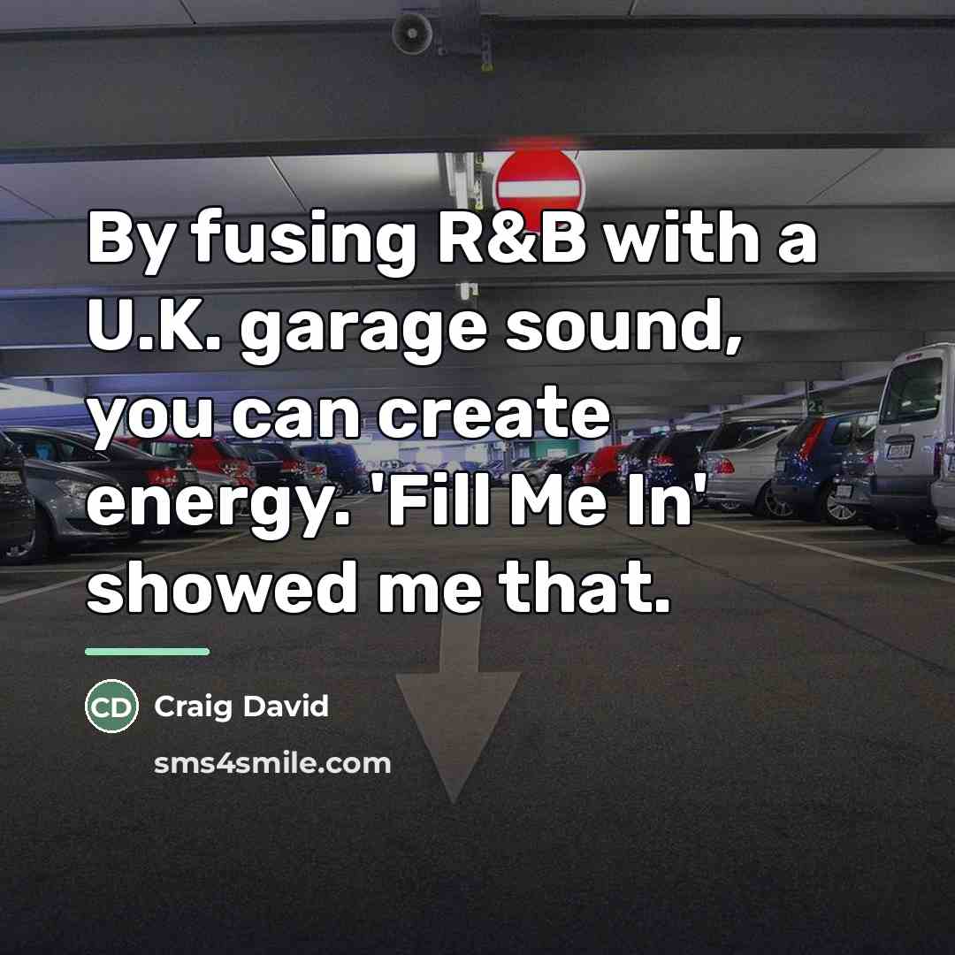 “By fusing R&B with a U.K. garage sound, you can…” quote by Craig David