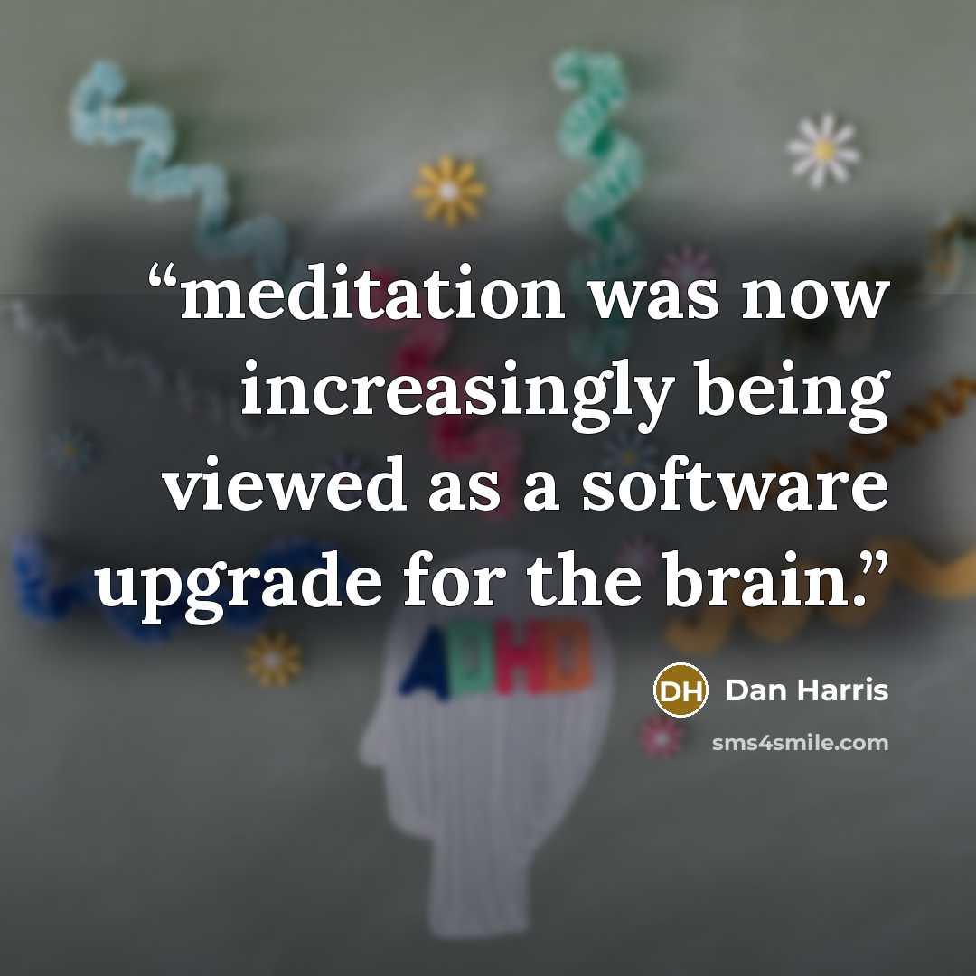 “meditation was now increasingly being viewed as a software upgrade for the brain.” quote by Dan Harris