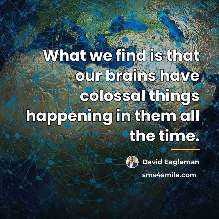 “What we find is that our brains have colossal things…” quote by David Eagleman