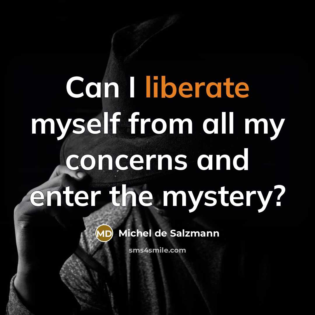 “Can I liberate myself from all my concerns and enter…” quote by Michel de Salzmann