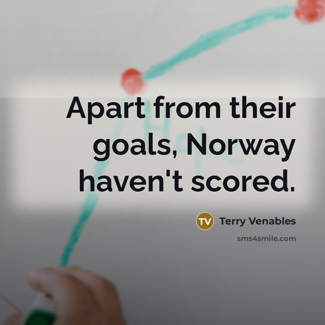“Apart from their goals, Norway haven't scored.…” quote by Terry Venables