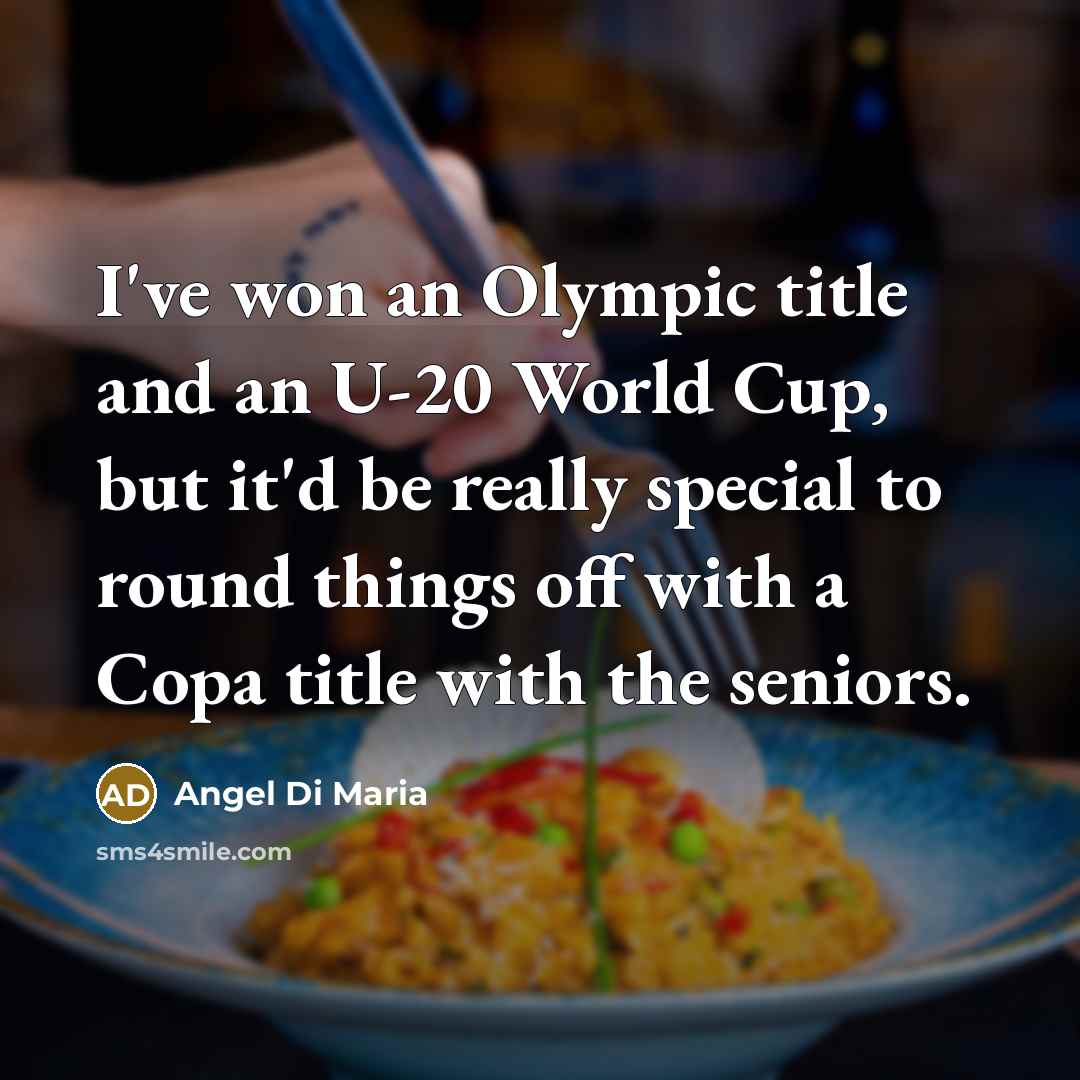 “I've won an Olympic title and an U-20 World Cup,…” quote by Angel Di Maria